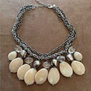 Chic Silver and Cream Necklace